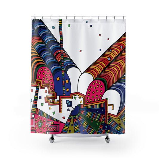 Ascension Shower Curtain, Stylish Bath Decor, Whimsical Shower Curtains, Modern Shower Curtains, Fun Shower Curtains - WeezWomp
