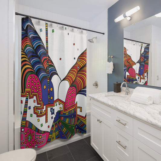Ascension Shower Curtain, Stylish Bath Decor, Whimsical Shower Curtains, Modern Shower Curtains, Fun Shower Curtains - WeezWomp