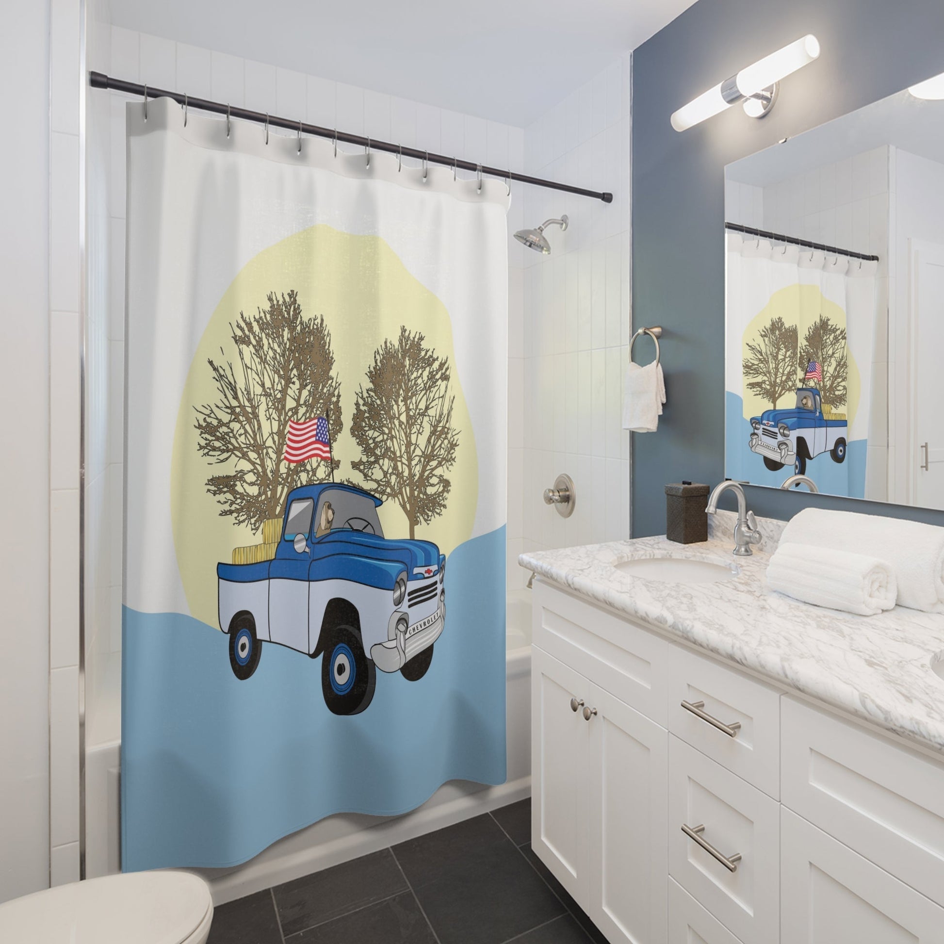 Bathroom Shower Curtain - Modern Fabric - Waiting for Pop - Shower Curtain - Size - 71 x 74 - Bathroom Decor - WeezWomp