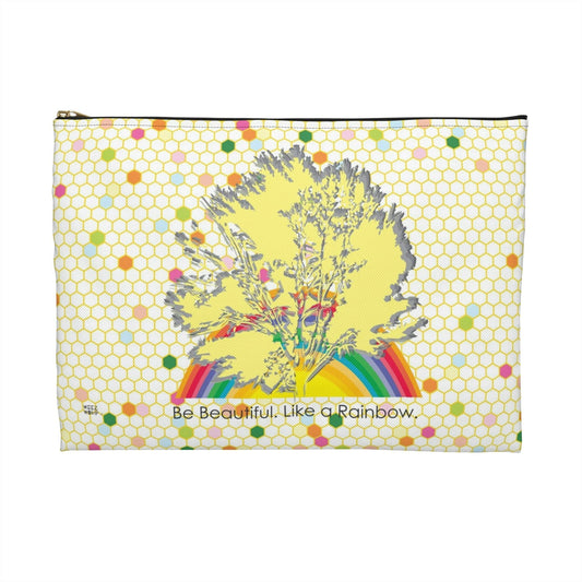 Be Beautiful Like A Rainbow Travel Pouch Organizer Cosmetic Bag / Cosmetic Bags / Makeup Bags / Toiletry Bag / Waterproof Beauty Bag - WeezWomp