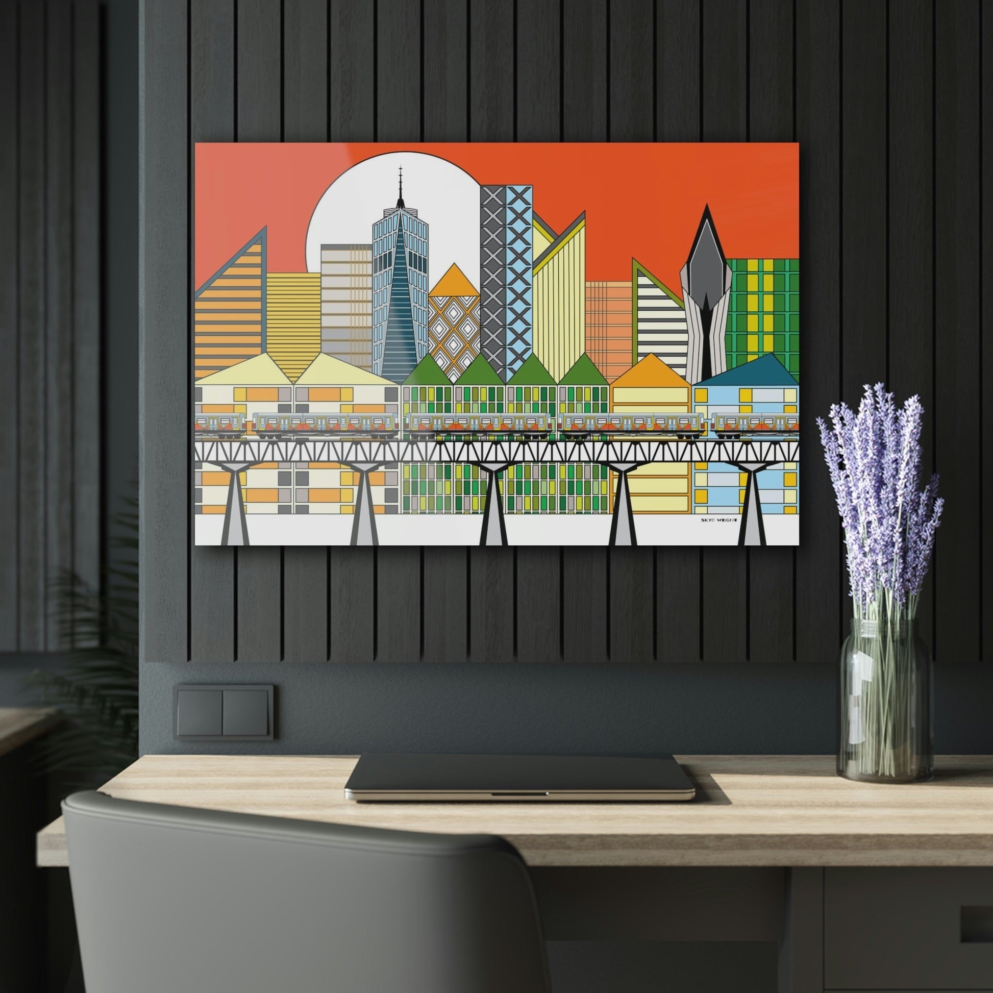 Cityscape Acrylic Print (French Cleat Hanging) - WeezWomp