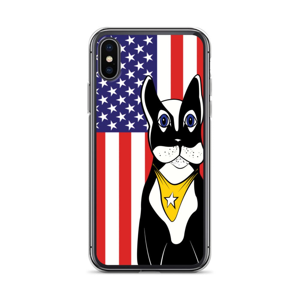 Fashion iPhone Case - American Flag & Dog - iPhone 11, 11 Pro, 11 Pro Max, 12, 12 Mini, 12 Pro, 12 Pro Max, 7plus/8plus 7/8, XS Max, XR - WeezWomp
