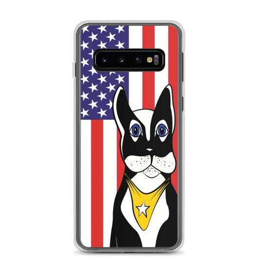 Fashion Samsung Galaxy Phone Case Accessory - American Flag & Dog - S10 S10+ S10e S20 S20p S20u - WeezWomp