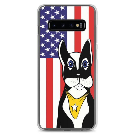 Fashion Samsung Galaxy Phone Case Accessory - American Flag & Dog - S10 S10+ S10e S20 S20p S20u - WeezWomp