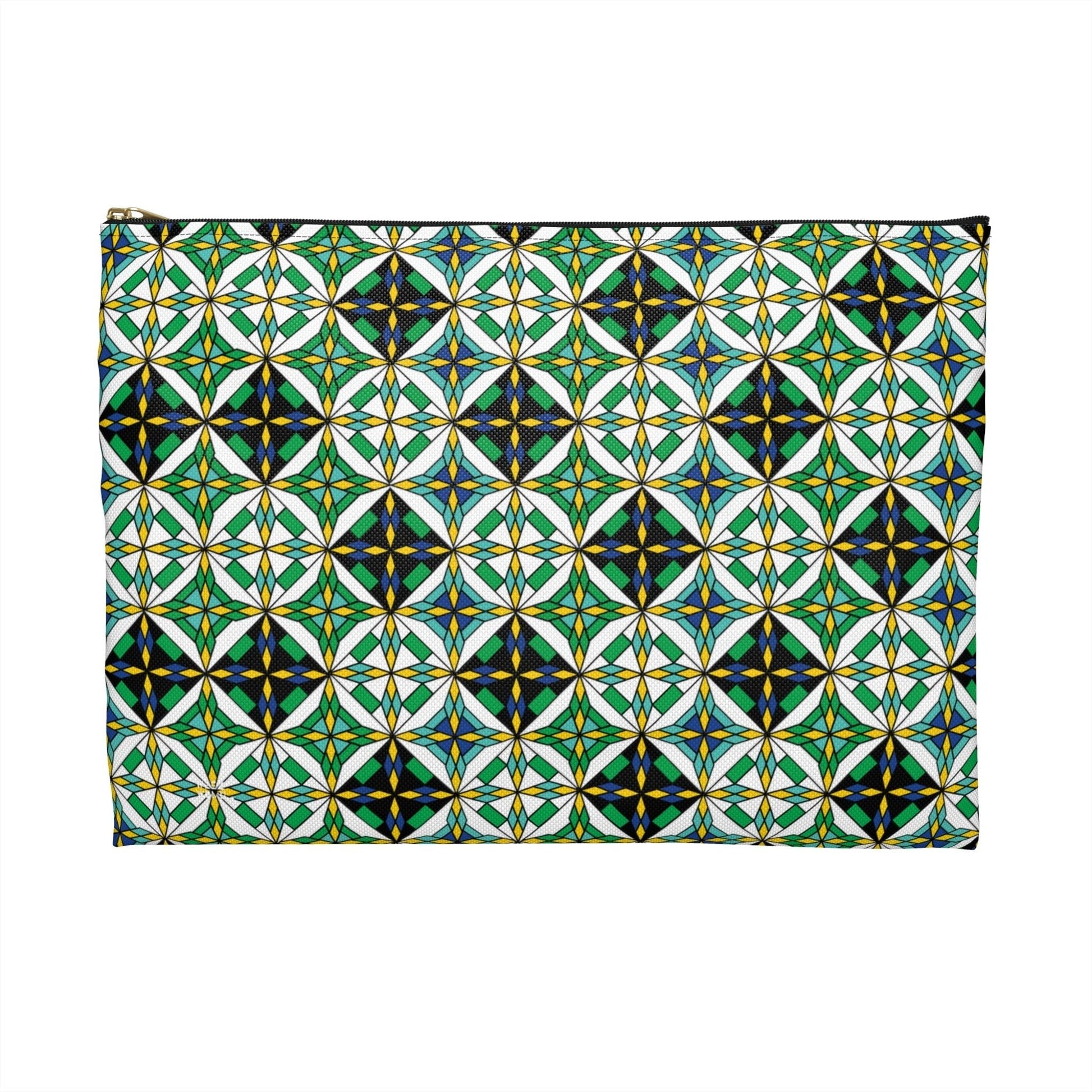 Green Diamond Quilt Travel Pouch Organizer Cosmetic Bag / Cosmetic Bags / Makeup Bags / Toiletry Bag / Waterproof Beauty Bag - WeezWomp