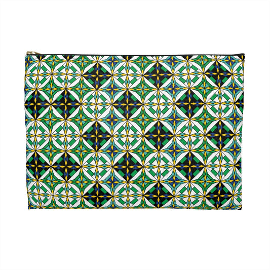 Green Diamond Quilt Travel Pouch Organizer Cosmetic Bag / Cosmetic Bags / Makeup Bags / Toiletry Bag / Waterproof Beauty Bag - WeezWomp