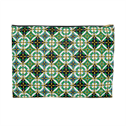 Green Diamond Quilt Travel Pouch Organizer Cosmetic Bag / Cosmetic Bags / Makeup Bags / Toiletry Bag / Waterproof Beauty Bag - WeezWomp