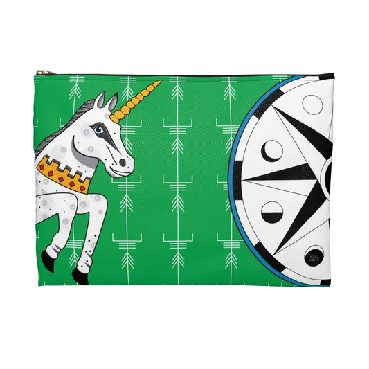 Green Unicorn Makeup Pouch Organizer Cosmetic Bag Accessory Travel Pouch / Cosmetic Bags / Makeup Bags / Toiletry Bag / Waterproof Beauty Bag - WeezWomp