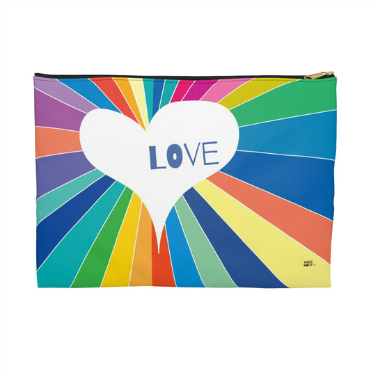 Love 8 x 11 Makeup Pouch Organizer Cosmetic Bag Accessory Travel Pouch / Cosmetic Bags / Makeup Bags / Toiletry Bag / Waterproof Beauty Bag - WeezWomp