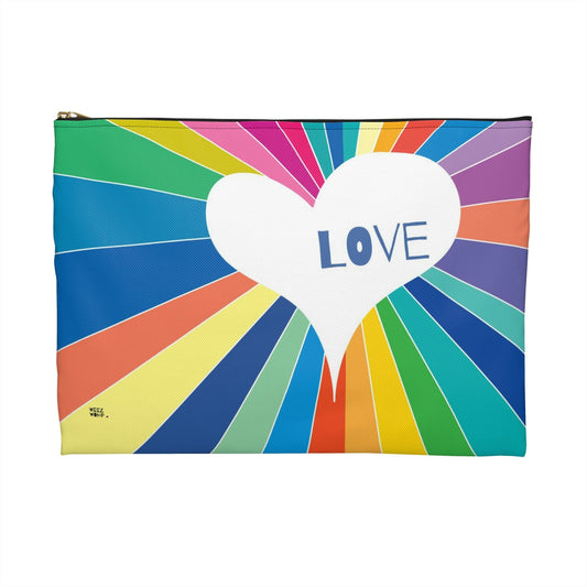 Love 8 x 11 Makeup Pouch Organizer Cosmetic Bag Accessory Travel Pouch / Cosmetic Bags / Makeup Bags / Toiletry Bag / Waterproof Beauty Bag - WeezWomp