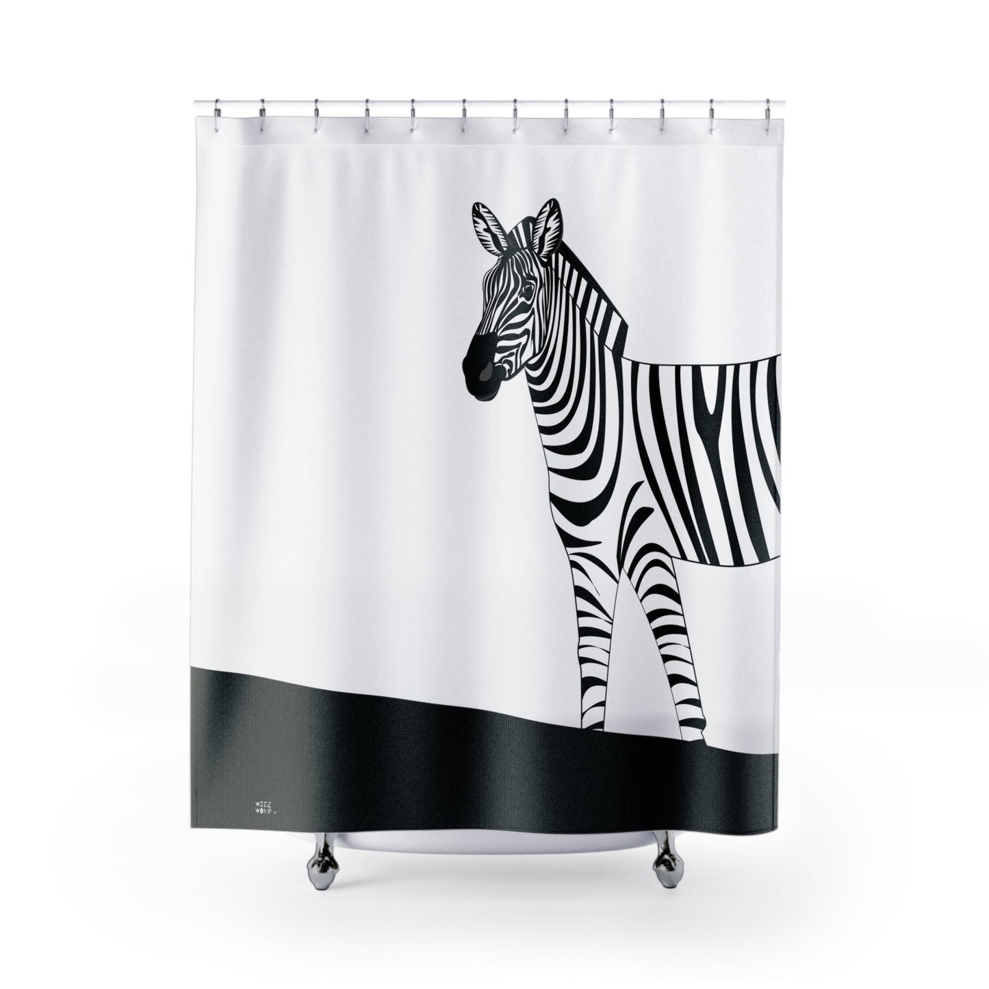 Modern Art Shower Curtain. Retro Zebra Art, Modern Fabric, Unique Shower Curtains, Home Decor, Fun Shower Curtains, Modern Shower Curtains, Retro Bath Decor - WeezWomp