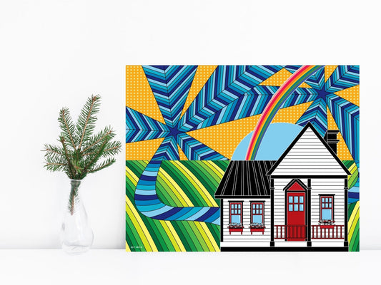 "North Star" Modern Acrylic Wall Art - Cottage House Wall Decor - 36 x 24 - WeezWomp