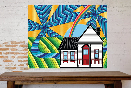 "North Star" Modern Acrylic Wall Art - Cottage House Wall Decor - 36 x 24 - WeezWomp