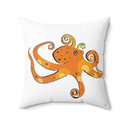 Octopus Pillow, Nautical Pillow, Sea Creature Pillows, Ocean Theme Decor, Accent Square Pillow Active - WeezWomp