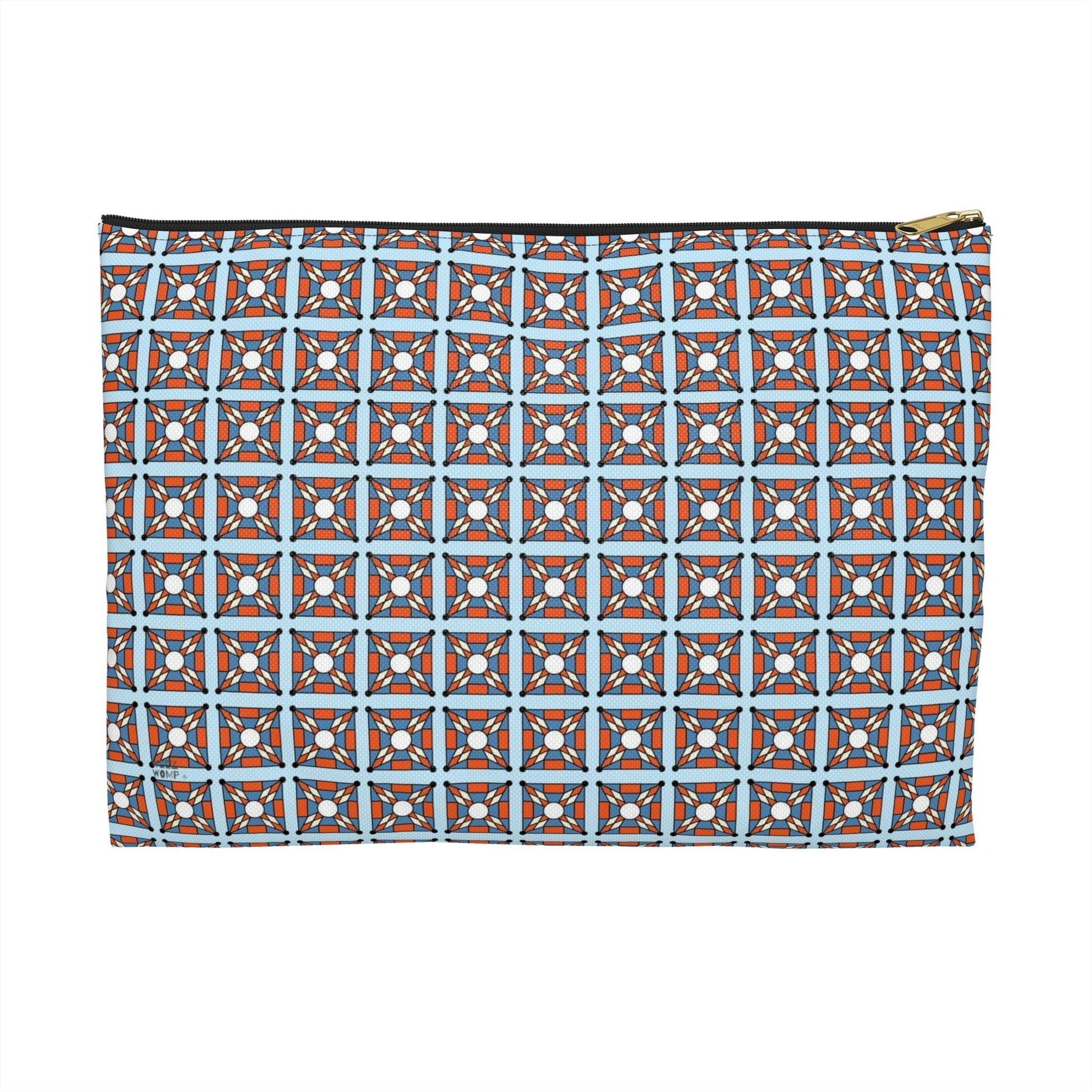 Orange Star on Blue Travel Pouch Organizer Cosmetic Bag / Cosmetic Bags / Makeup Bags / Toiletry Bag / Waterproof Beauty Bag - WeezWomp
