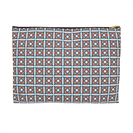 Orange Star on Blue Travel Pouch Organizer Cosmetic Bag / Cosmetic Bags / Makeup Bags / Toiletry Bag / Waterproof Beauty Bag - WeezWomp