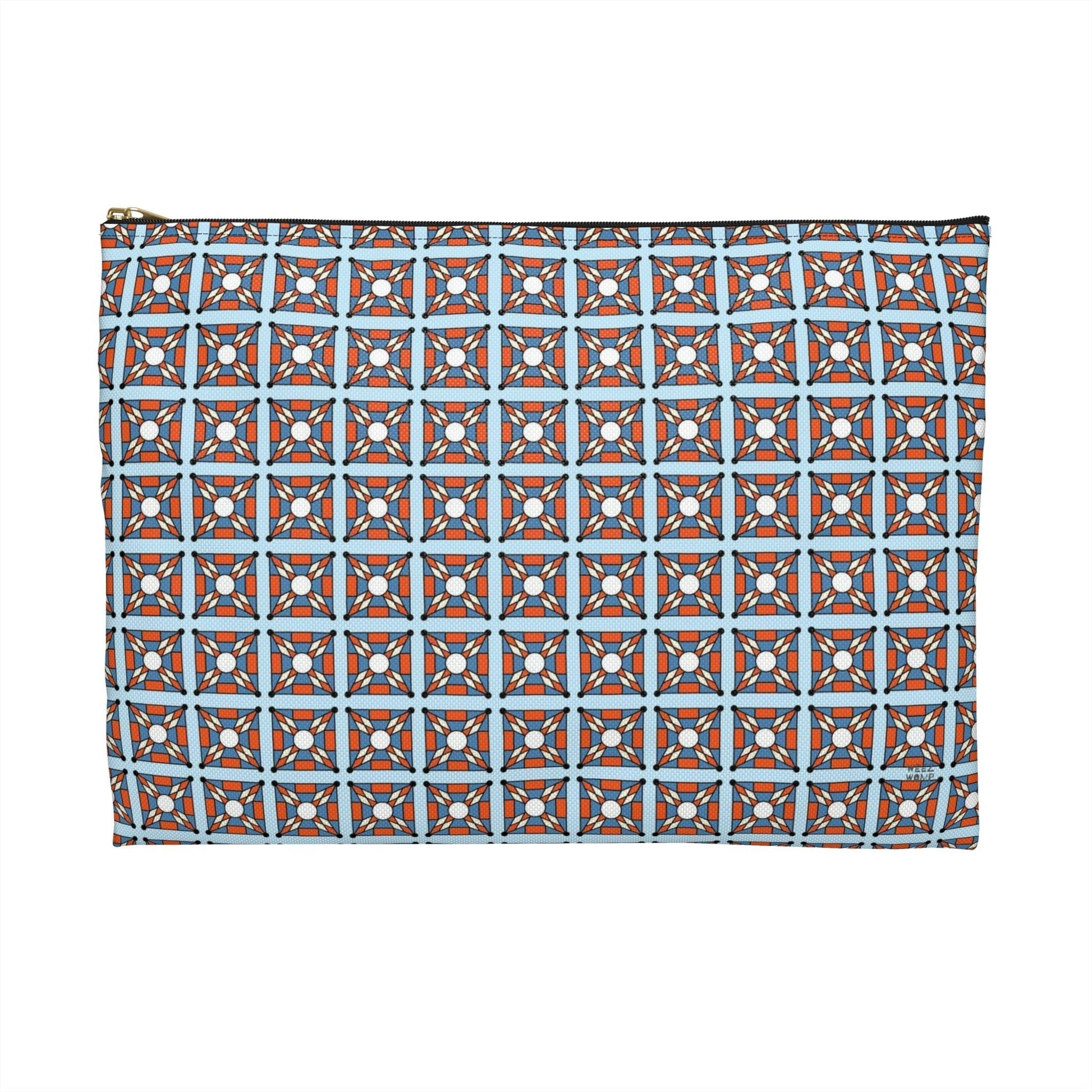 Orange Star on Blue Travel Pouch Organizer Cosmetic Bag / Cosmetic Bags / Makeup Bags / Toiletry Bag / Waterproof Beauty Bag - WeezWomp