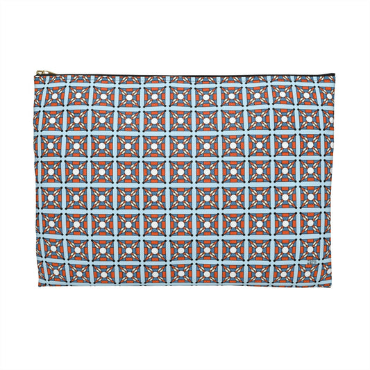 Orange Star on Blue Travel Pouch Organizer Cosmetic Bag / Cosmetic Bags / Makeup Bags / Toiletry Bag / Waterproof Beauty Bag - WeezWomp
