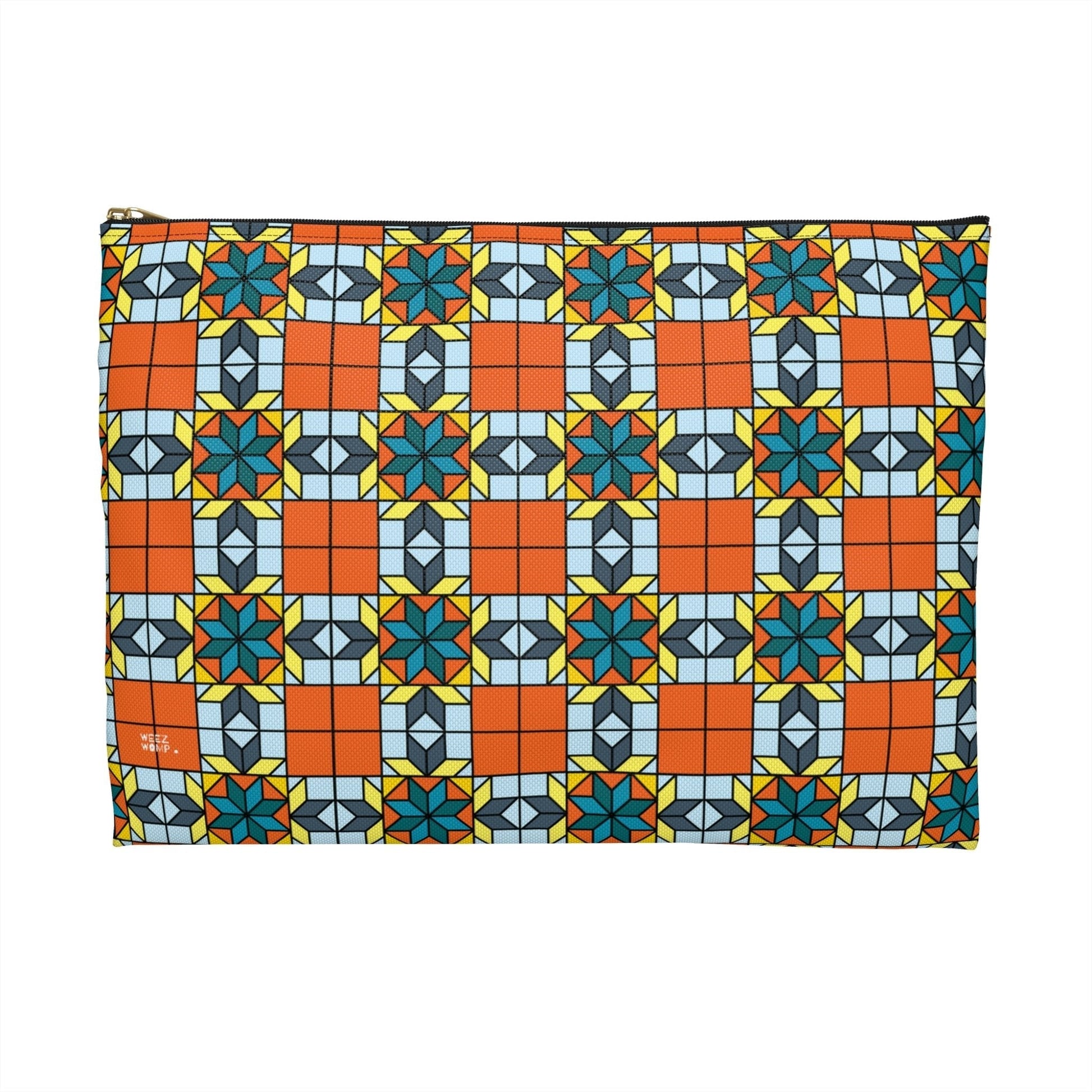 Orange Star Pattern Travel Pouch Organizer Cosmetic Bag / Cosmetic Bags / Makeup Bags / Toiletry Bag / Waterproof Beauty Bag - WeezWomp