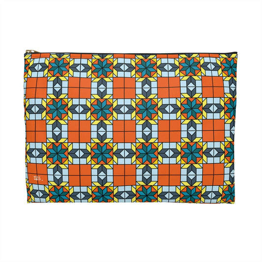 Orange Star Pattern Travel Pouch Organizer Cosmetic Bag / Cosmetic Bags / Makeup Bags / Toiletry Bag / Waterproof Beauty Bag - WeezWomp