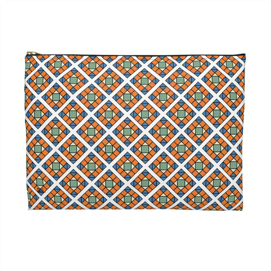 Quilted Travel Pouch Organizer Cosmetic Bag in Orange / Cosmetic Bags / Makeup Bags / Toiletry Bag / Waterproof Beauty Bag - WeezWomp