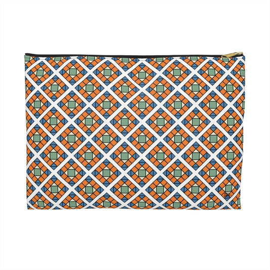 Quilted Travel Pouch Organizer Cosmetic Bag in Orange / Cosmetic Bags / Makeup Bags / Toiletry Bag / Waterproof Beauty Bag - WeezWomp