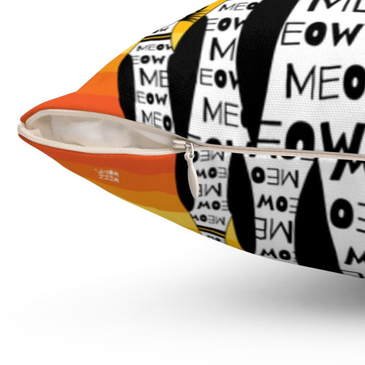 Spun Polyester Square 10 Pin Bowling Cats Pillow by WeezWomp - WeezWomp