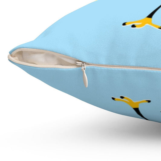 Spun Polyester Square Egret Pillow by WeezWomp - WeezWomp