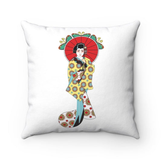 Spun Polyester Square Geisha Pillow by WeezWomp - WeezWomp