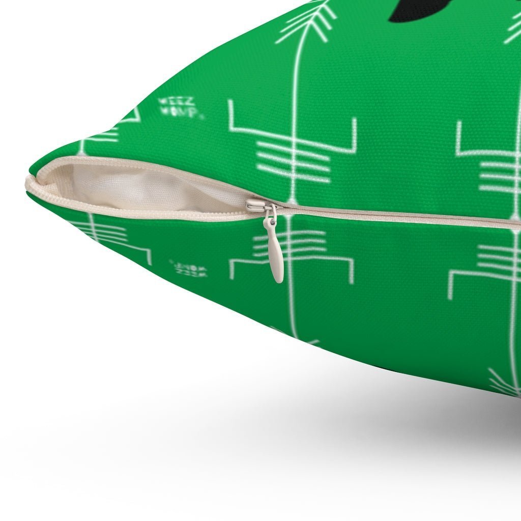 Spun Polyester Square Green Magical Unicorn Pillow by WeezWomp - WeezWomp