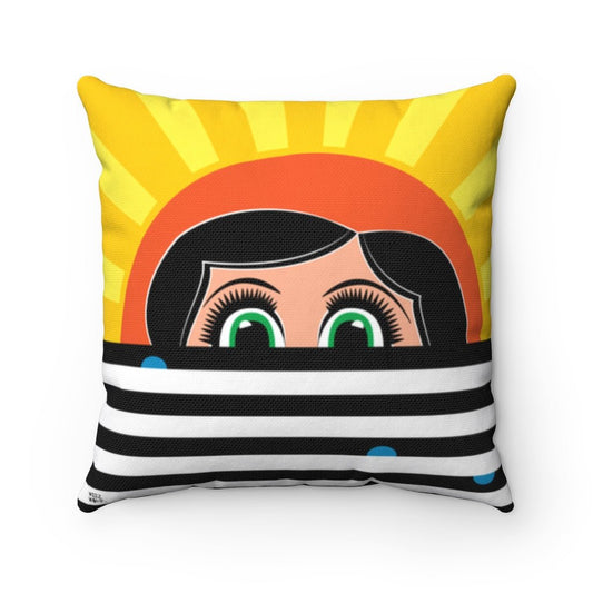 Spun Polyester Square Lilly Pillow by WeezWomp - WeezWomp