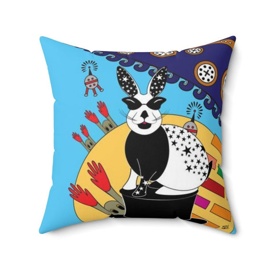 THROW PILLOW, Bunny Pillows, Bunny Decor, Accent Square Pillow, Kids Decor, Fun Home Decor - WeezWomp