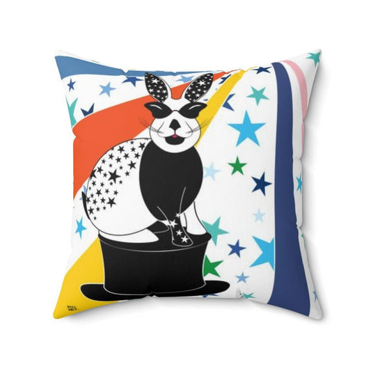 THROW PILLOW, Bunny Pillows, Bunny Decor, Accent Square Pillow, Nursery Decor, Fun Home Decor - WeezWomp