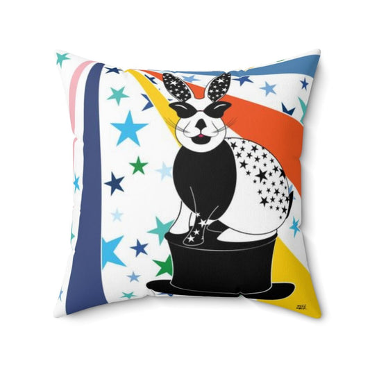 THROW PILLOW, Bunny Pillows, Bunny Decor, Accent Square Pillow, Nursery Decor, Fun Home Decor - WeezWomp