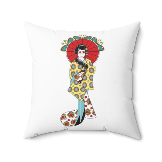 THROW PILLOW, Japanese Pillow, Geisha Pillow, Folk Art Print, Housewarming, Designer Pillows - WeezWomp