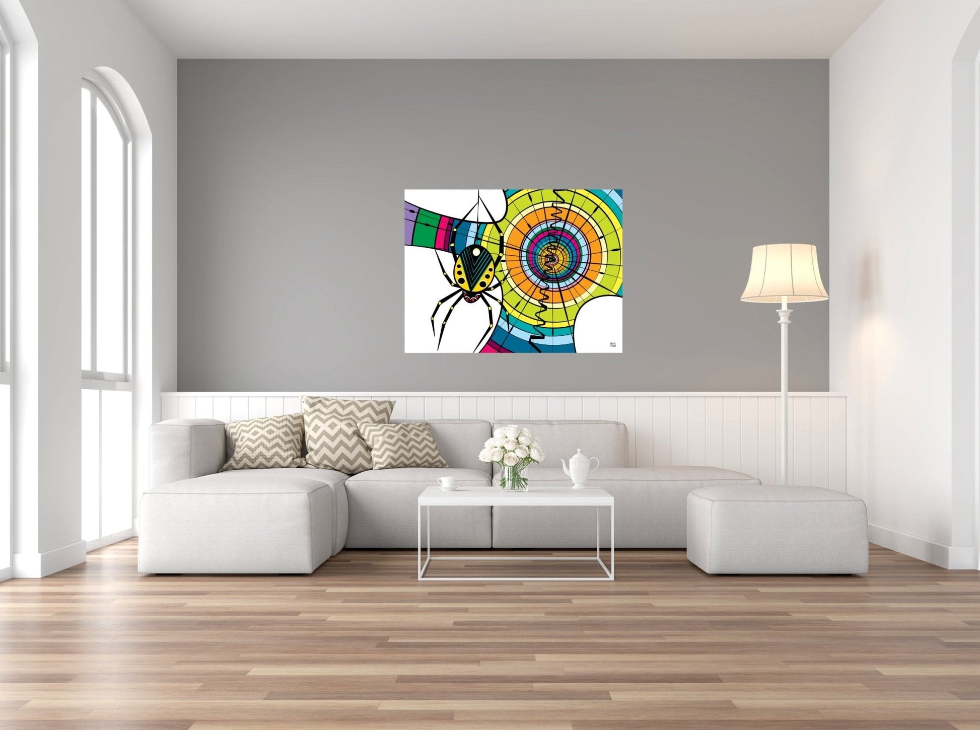 Wall Art, Folk Art, Contemporary Art, Pop Art, Retro Art, Fine Art, Modern Art, Contemporary Art, Extra Large Wall Art Caught in the Web - WeezWomp