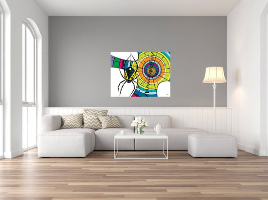 Wall Art, Folk Art, Contemporary Art, Pop Art, Retro Art, Fine Art, Modern Art, Contemporary Art, Extra Large Wall Art Caught in the Web - WeezWomp
