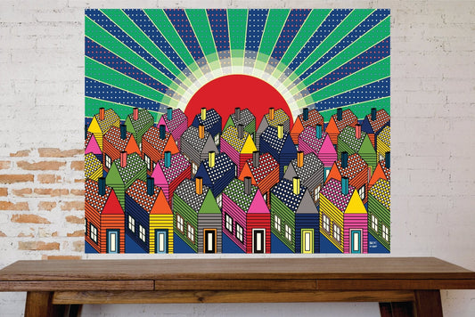Wall Art, Folk Art, Contemporary Art, Pop Art, Retro Art, Fine Art, Modern Art, Contemporary Art, Extra Large Wall Art Irish Sunset - WeezWomp