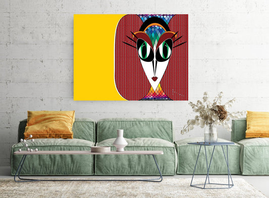 Wall Art, Folk Art, Contemporary Art, Pop Art, Retro Art, Fine Art, Modern Art, Contemporary Art, Extra Large Wall Art Stella - WeezWomp