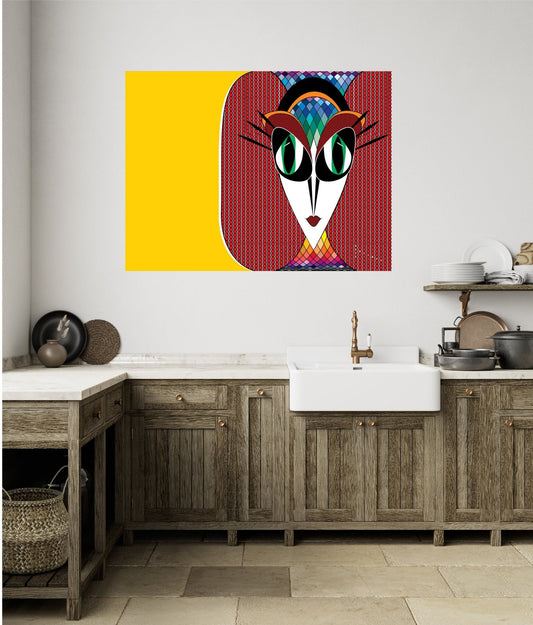 Wall Art, Folk Art, Contemporary Art, Pop Art, Retro Art, Fine Art, Modern Art, Contemporary Art, Extra Large Wall Art Stella - WeezWomp