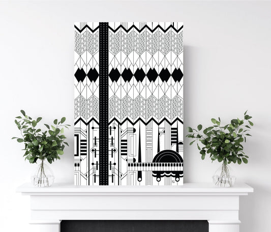 Wall Art, Folk Art, Contemporary Art, Pop Art, Retro Art, Fine Art, Modern Art, Contemporary Art, Extra Large Wall Art Two Sides to Every Story - WeezWomp