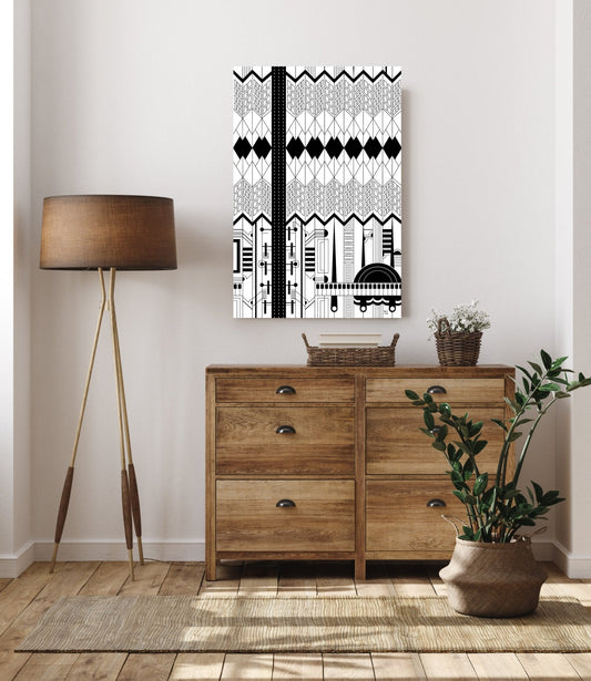 Wall Art, Folk Art, Contemporary Art, Pop Art, Retro Art, Fine Art, Modern Art, Contemporary Art, Extra Large Wall Art Two Sides to Every Story - WeezWomp