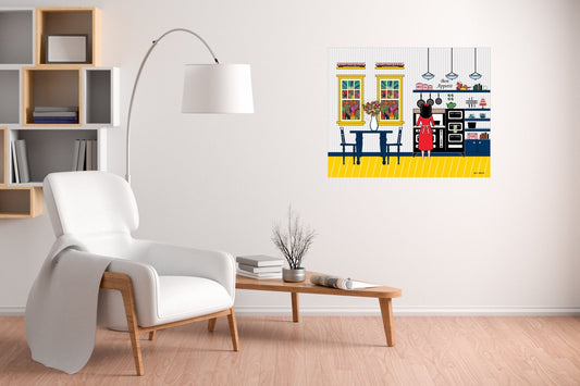 Wall Art, Folk Art, Contemporary Art, Pop Art, Retro Art, Fine Art, Modern Art, Contemporary Art, Large Wall Art, Bon Appetit - WeezWomp