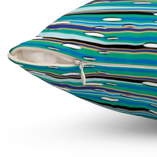 Watching Whales Spun Polyester Square Pillow by WeezWomp - WeezWomp
