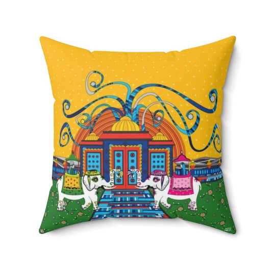 Wedding Day Spun Polyester Square Pillow - WeezWomp