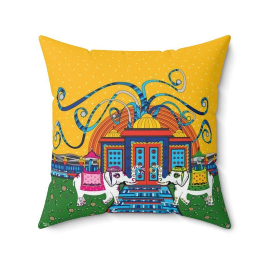Wedding Day Spun Polyester Square Pillow - WeezWomp