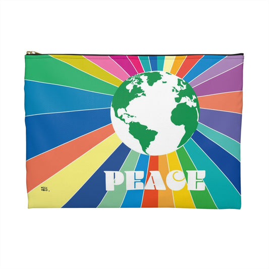 World Peace 8 x 11 Makeup Pouch Organizer Cosmetic Bag Accessory Travel Pouch / Cosmetic Bags / Makeup Bags / Toiletry Bag / Waterproof Beauty Bag - WeezWomp